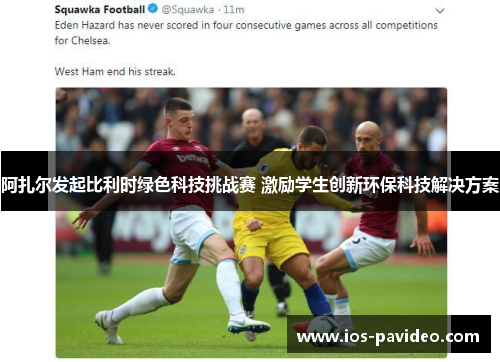 阿扎尔发起比利时绿色科技挑战赛 激励学生创新环保科技解决方案 阿扎尔发起比利时绿色科技挑战赛 激励学生创新环保科技解决方案