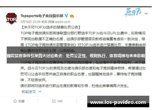 魏震禁赛事件引发四大讨论焦点:处罚公正性、规则执行、体育精神与未来影响 魏震禁赛事件引发四大讨论焦点:处罚公正性、规则执行、体育精神与未来影响